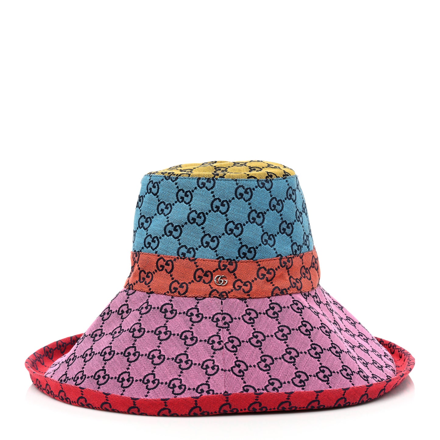Monogram Multicolor Wide Brim Hat M Pink Multicolor