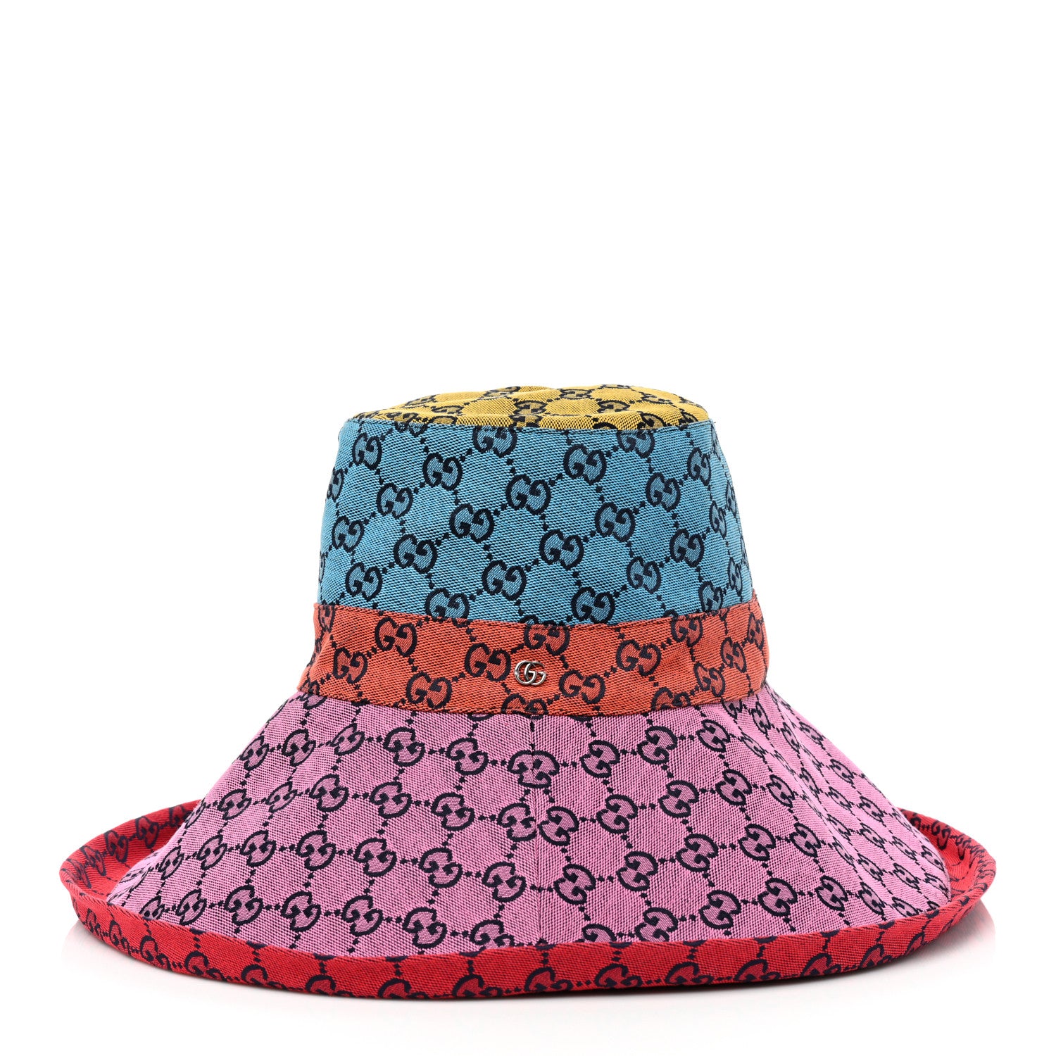 Gucci Monogram Multicolor Wide Brim Hat M Pink Multicolor 3 of 9