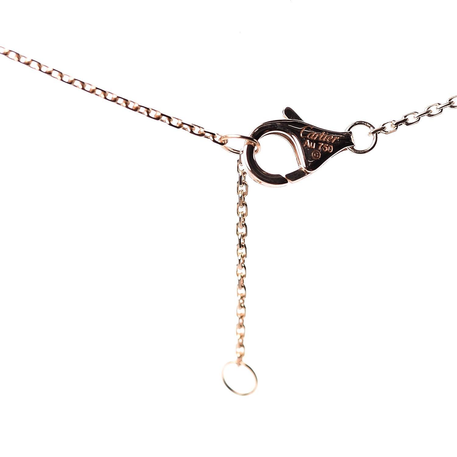Cartier 18K Pink Yellow White Gold Pink Spinel Trinity Pendant Necklace 6 of 6