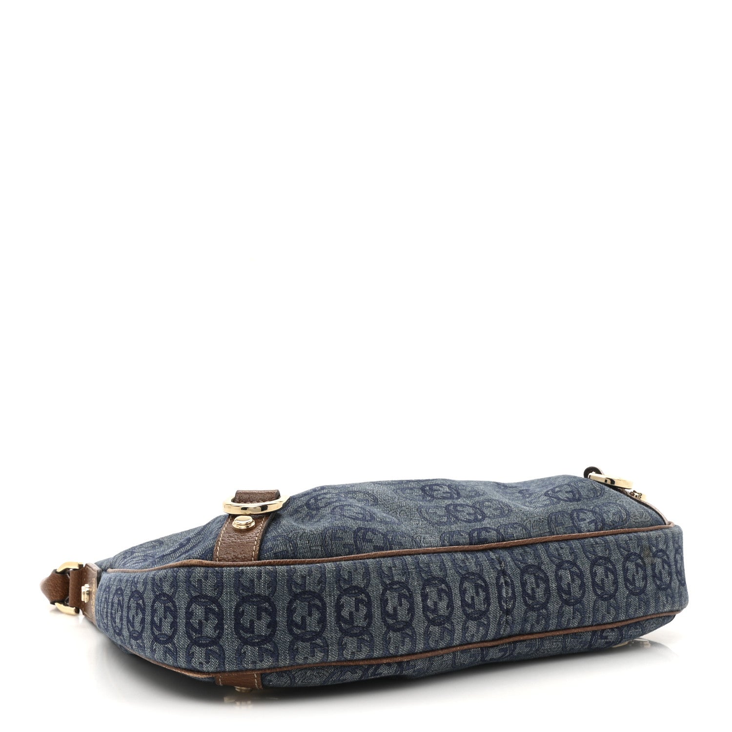Gucci Denim GG Medium Abbey Ring Hobo Blue 4 of 12