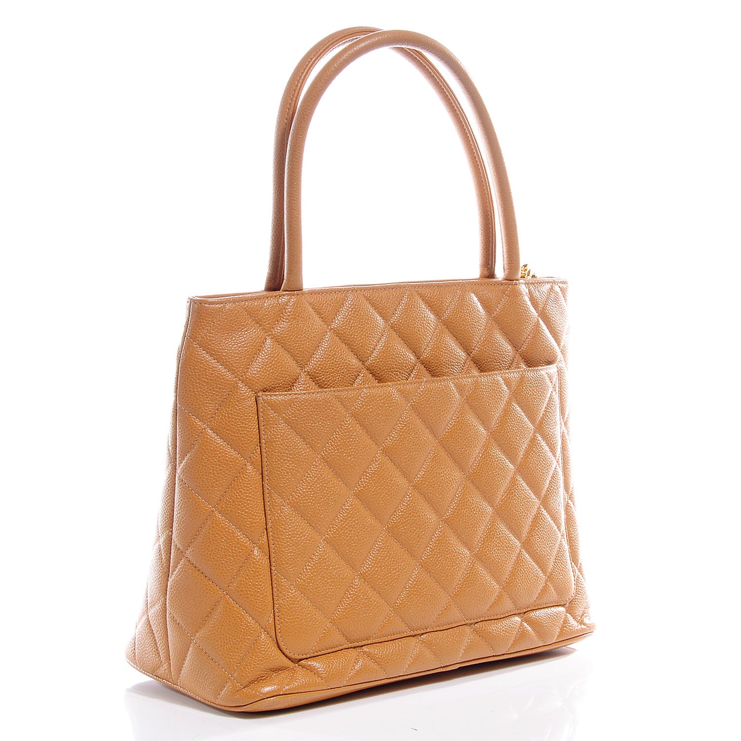 Caviar Medallion CC Tote Dark Beige