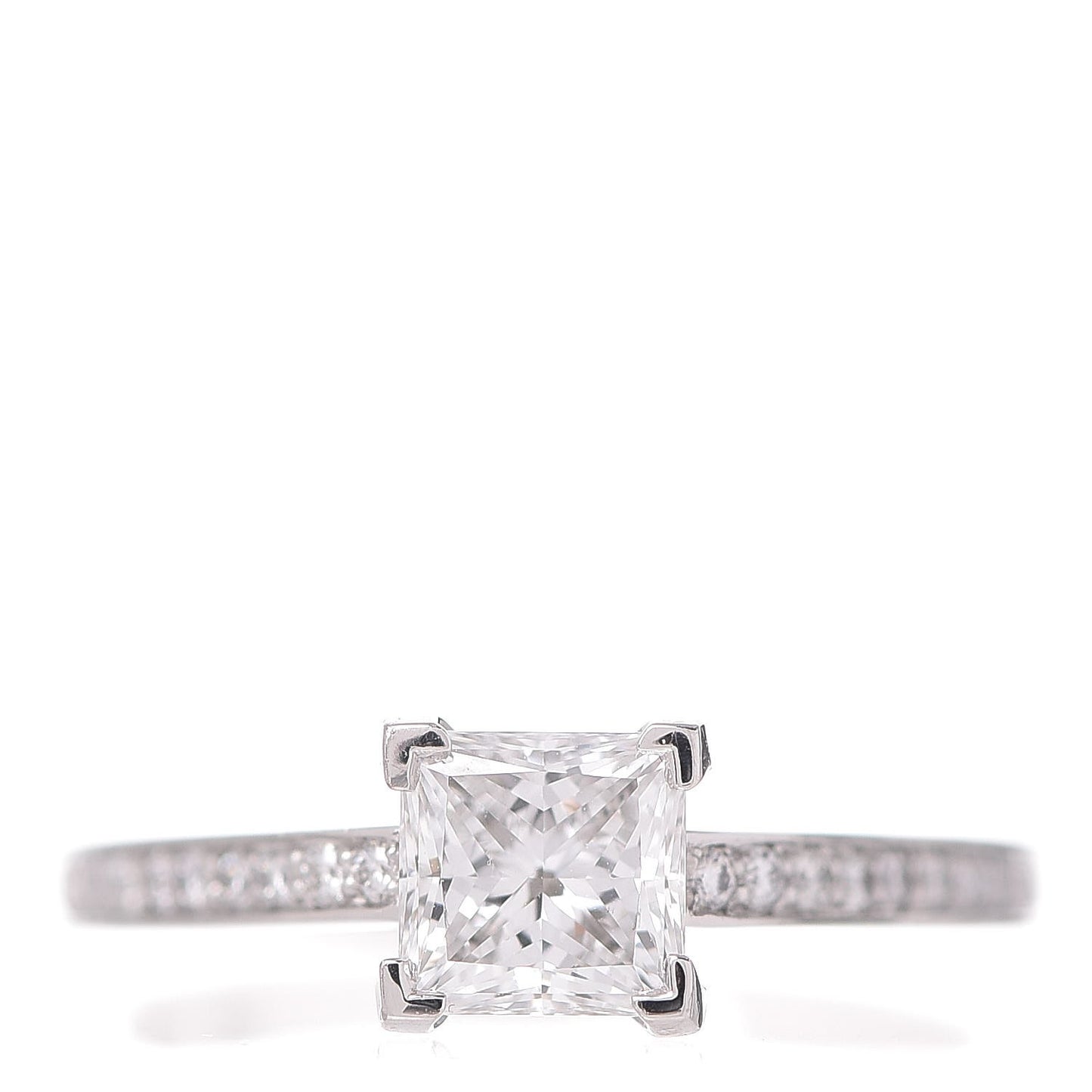 Platinum Diamond .94ct Princess Grace Engagement Ring 54.5 7