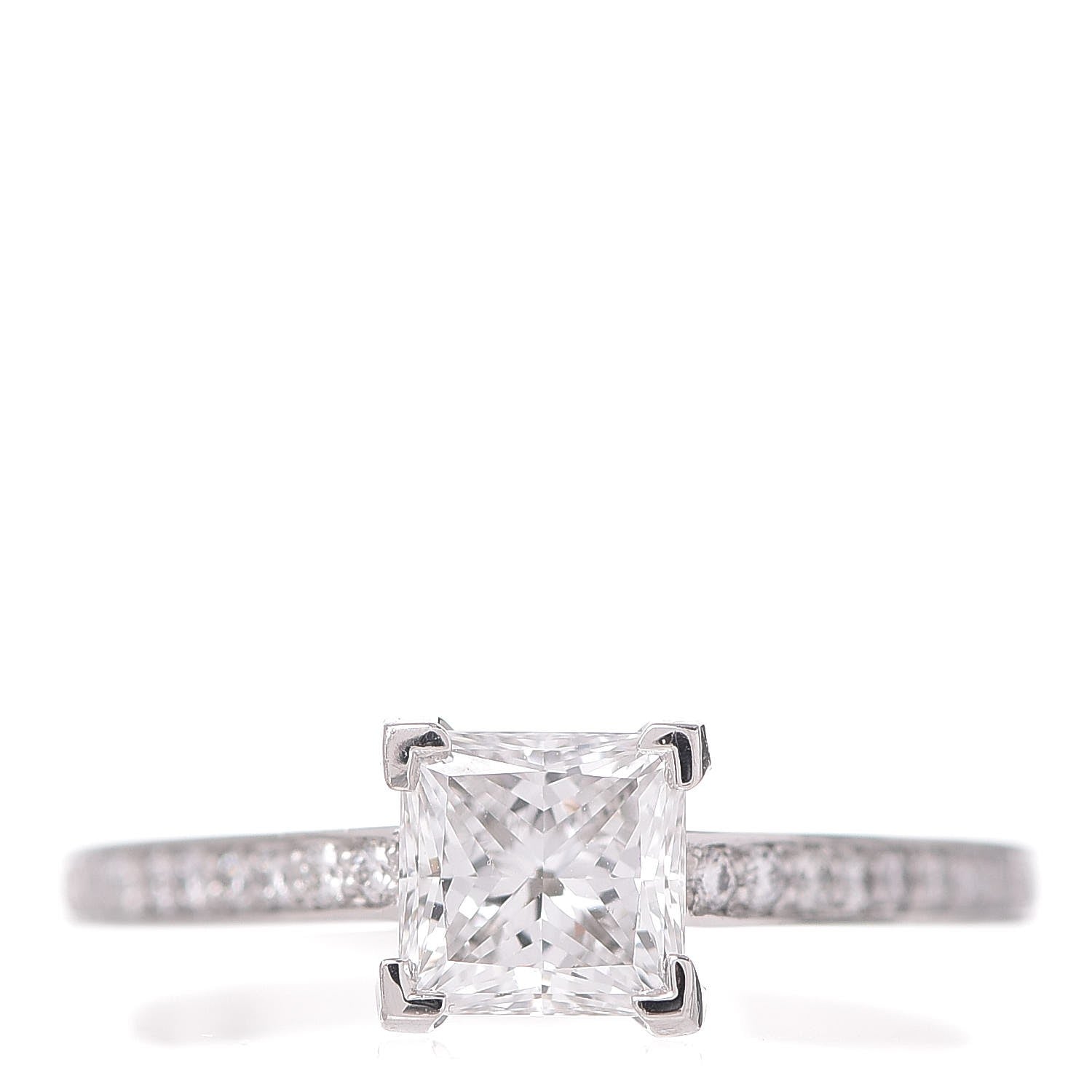 Tiffany Platinum Diamond .94ct Princess Grace Engagement Ring 54.5 7 1 of 8