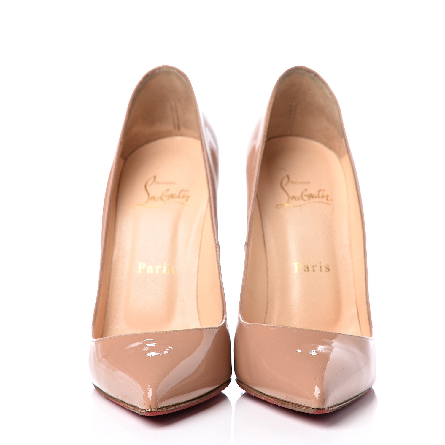 Christian Louboutin Patent Pigalle 120 Pumps 37.5 Nude 3 of 10