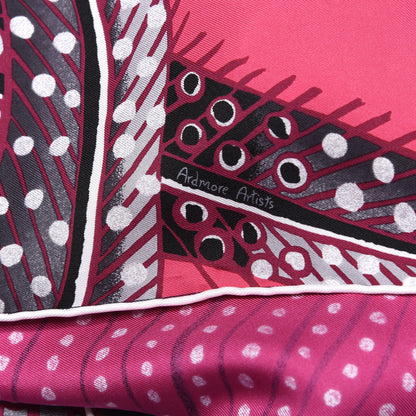 Hermes Silk Baobab Cat Scarf 90 Rose Vif Prune Gris 5 of 5
