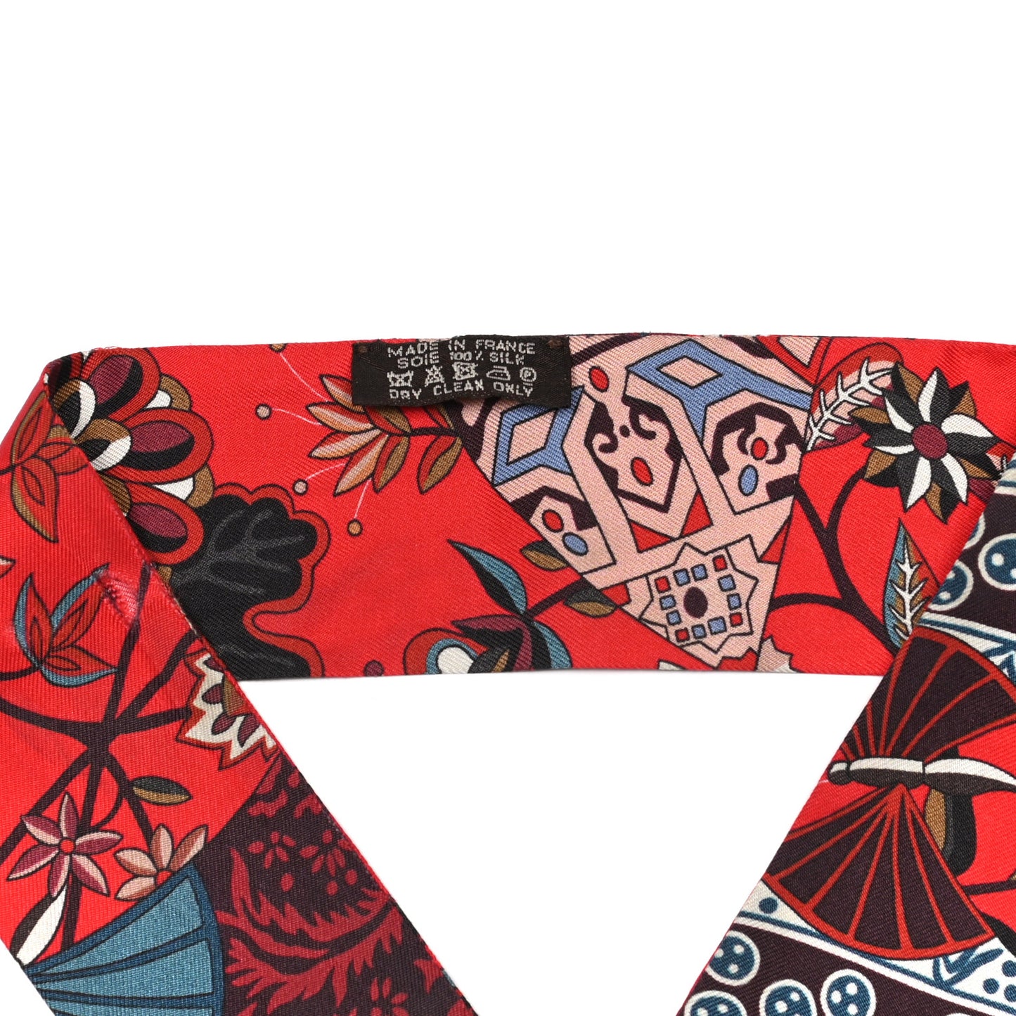 Silk Fleurs et Papillons de Tissus Twilly Rouge Bordeaux Bleu
