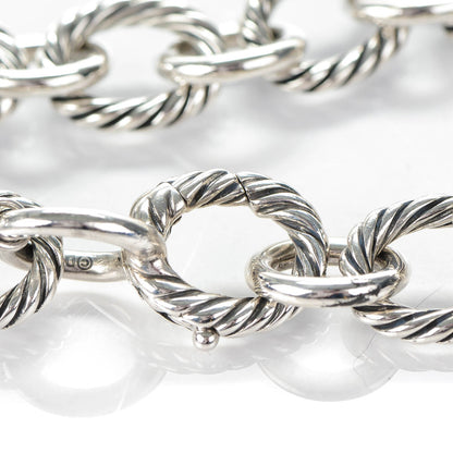 David Yurman Sterling Silver 12mm Large Oval Link Bracelet 3 of 7