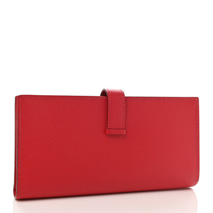 Hermes Epsom Bearn Gusset Wallet Rouge Casaque 3 of 8