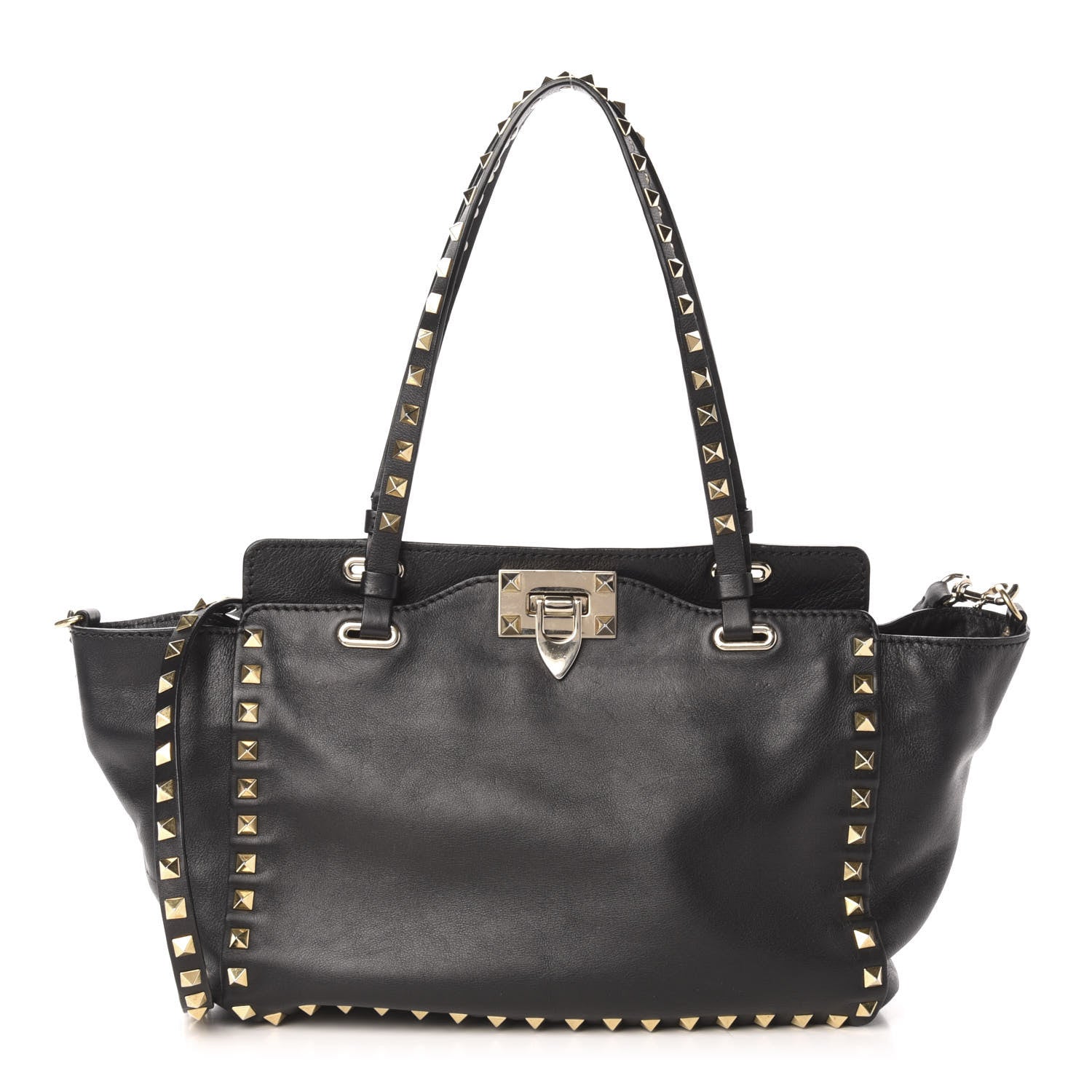 Valentino Garavani Vitello Small Rockstud Tote Black 1 of 12