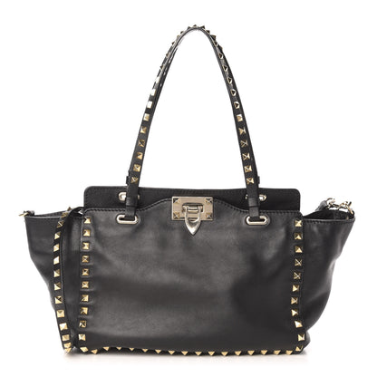 Valentino Garavani Vitello Small Rockstud Tote Black 1 of 12