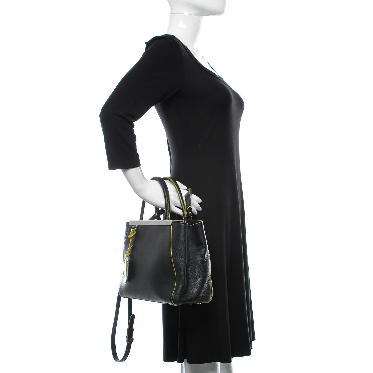Fendi Vitello Elite Petite 2Jours Tote Black 3 of 10