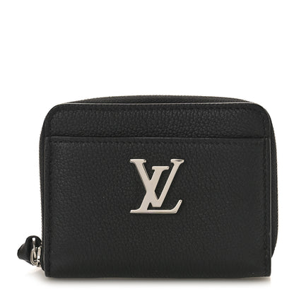 Louis Vuitton LOUIS VUITTON Calfskin Lockme Zippy Coin Purse Black 1 of 9