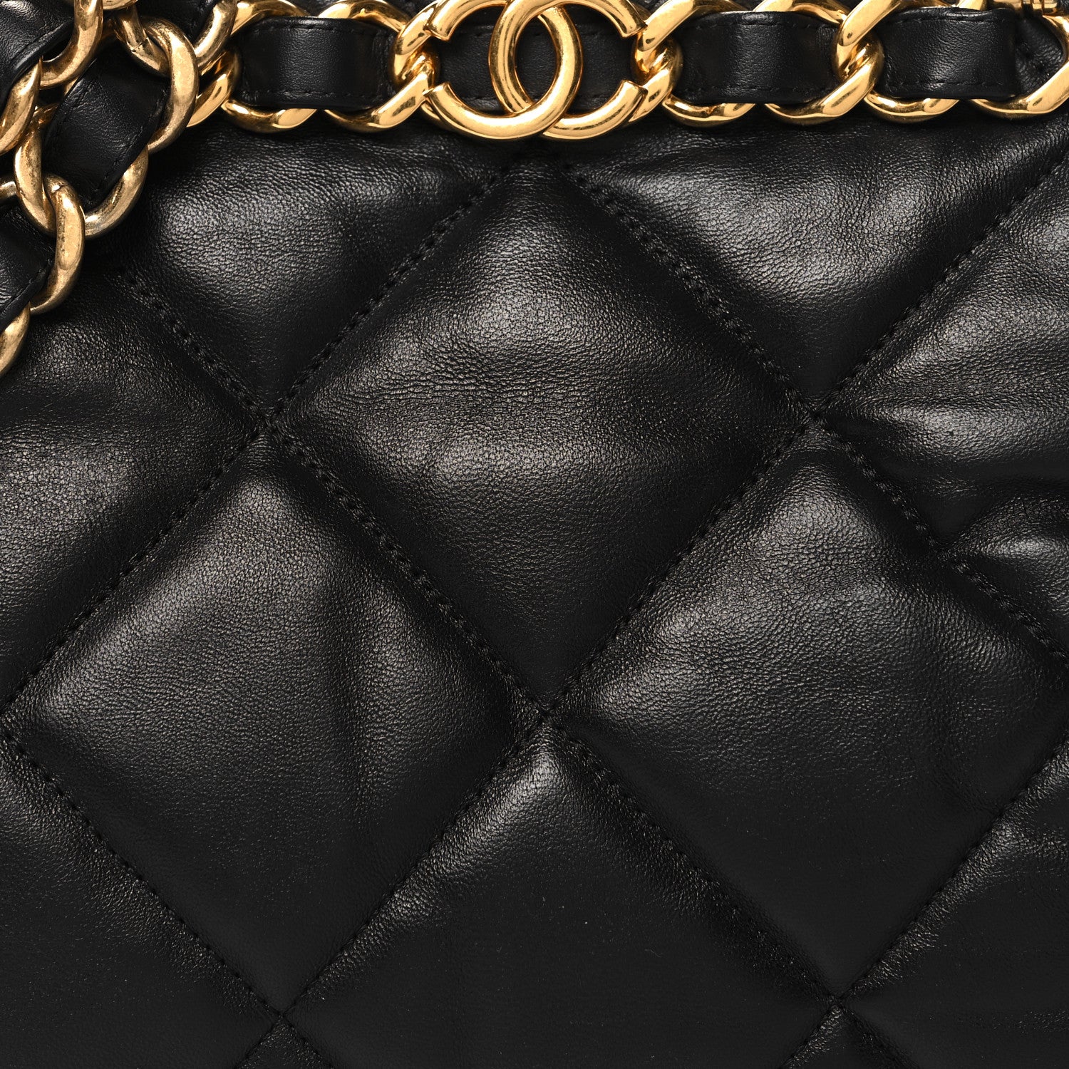 Chanel Lambskin Quilted Small Shopping Bag Black 9 of 11