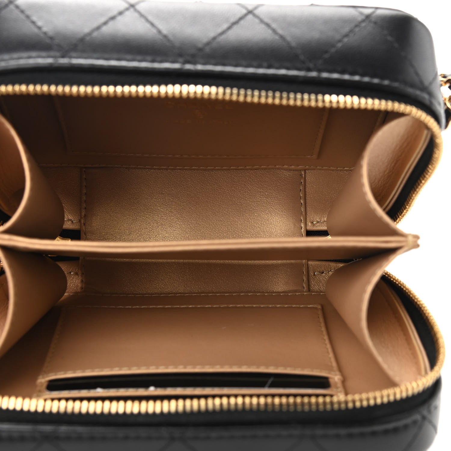 Chanel Lambskin Quilted Golden Plate Clutch With Chain Black 5 of 9