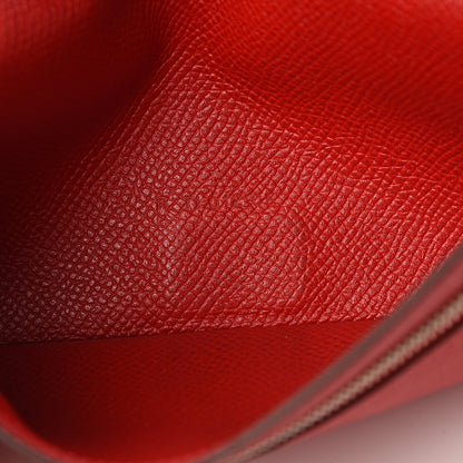 Hermes Epsom Bearn Gusset Wallet Rouge Casaque 6 of 13