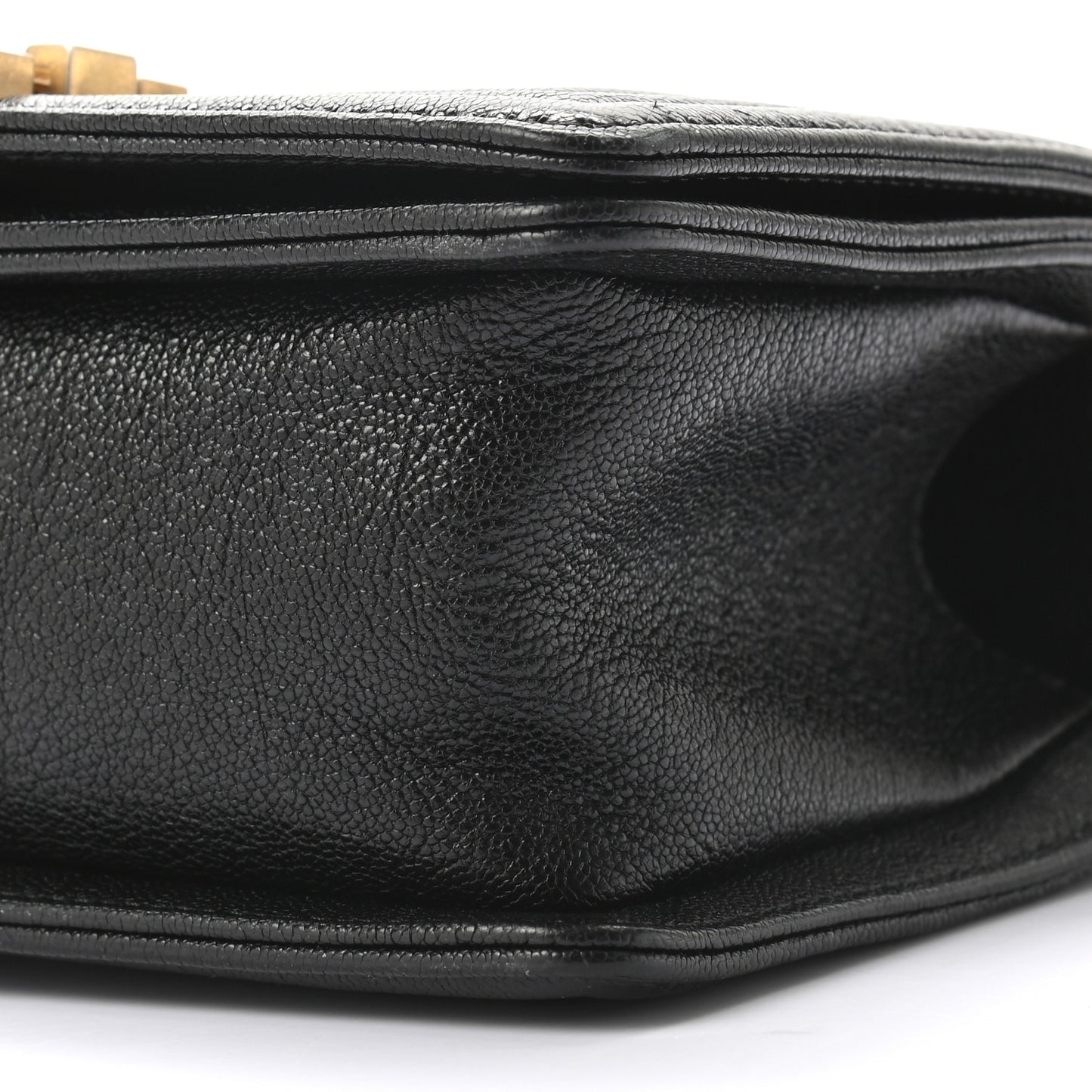 Caviar Chevron Quilted Small Boy Flap Black