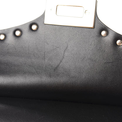 Valentino Garavani Calfskin Rockstud Crossbody Messenger Bag Black 8 of 11