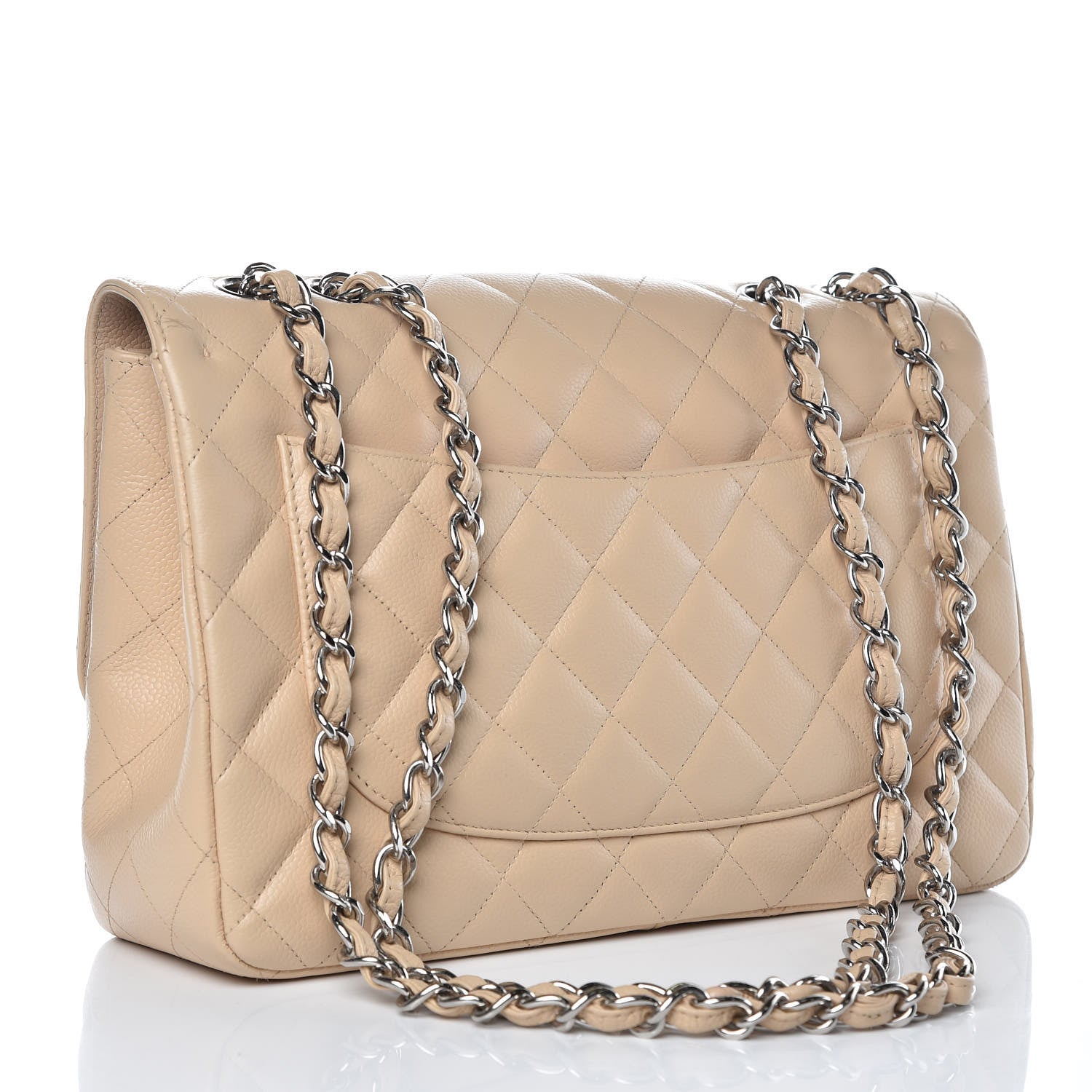 Chanel Caviar Quilted Jumbo Single Flap Beige Clair 3 of 16