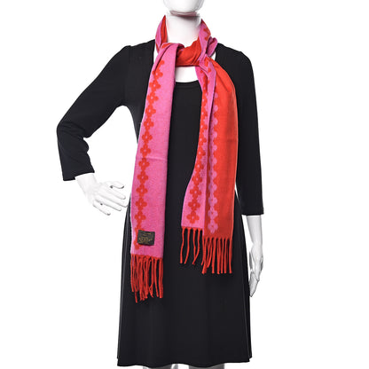Louis Vuitton Cashmere Flowers River Scarf Ruby 2 of 5