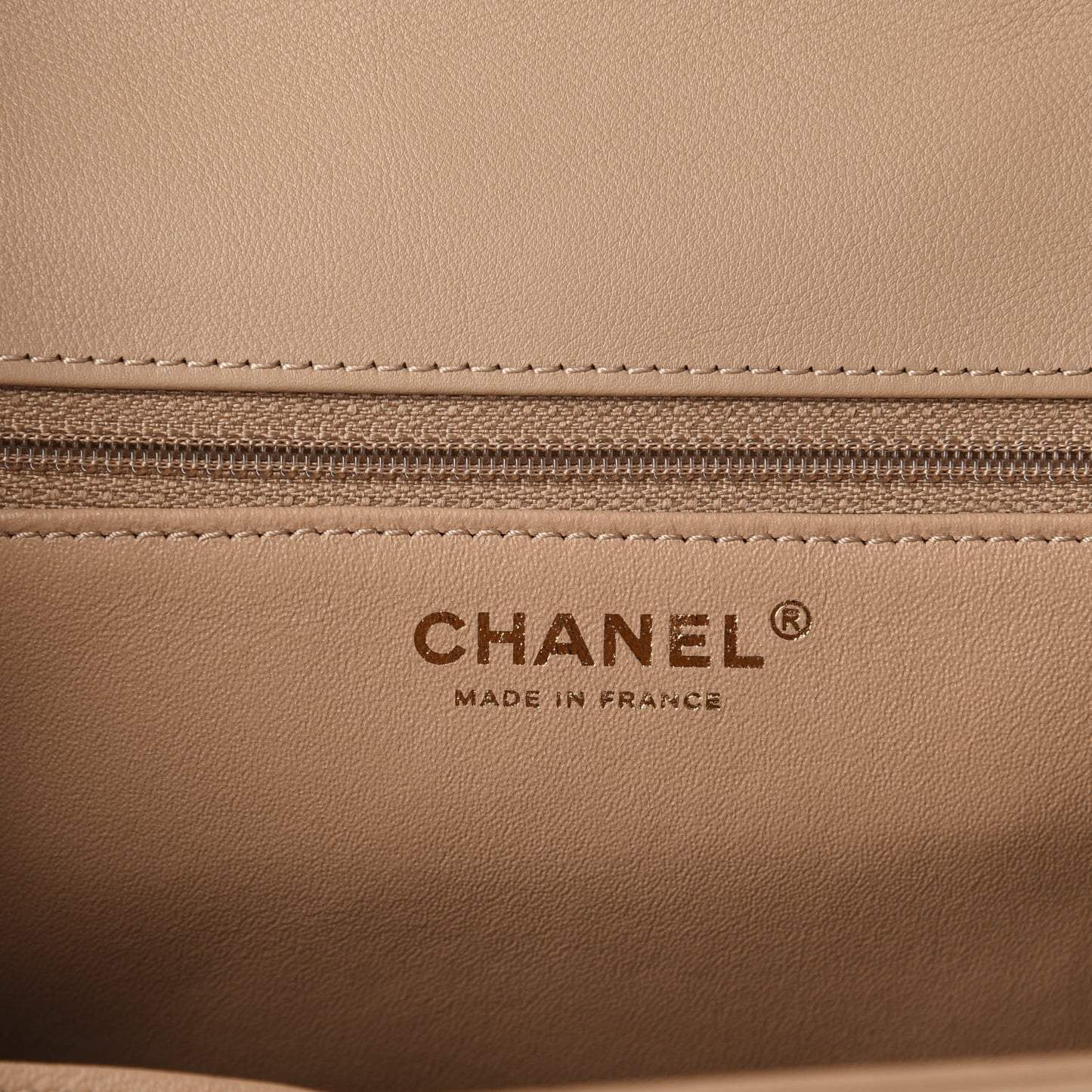 Calfskin Quilted Chevron In The City Bag Beige