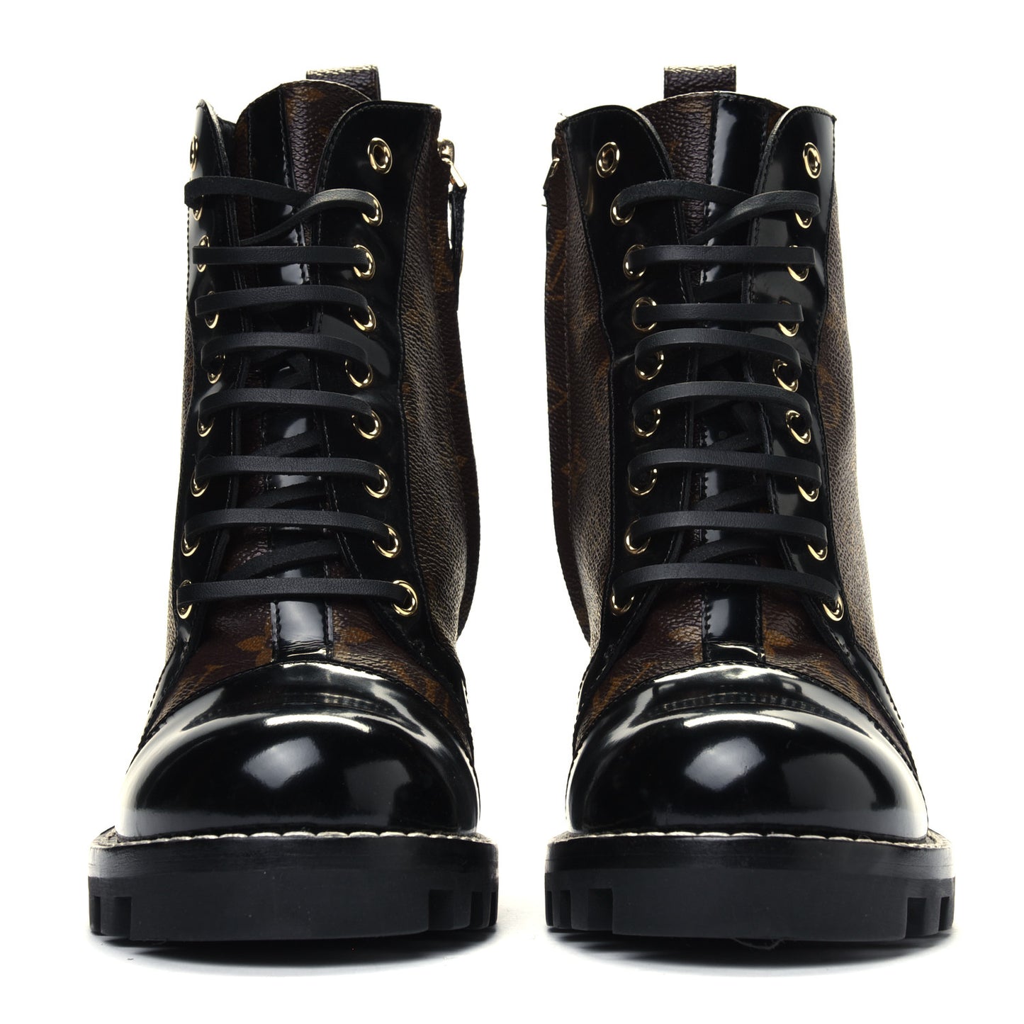Patent Calfskin Monogram Star Trail Ankle Boots 38.5 Black