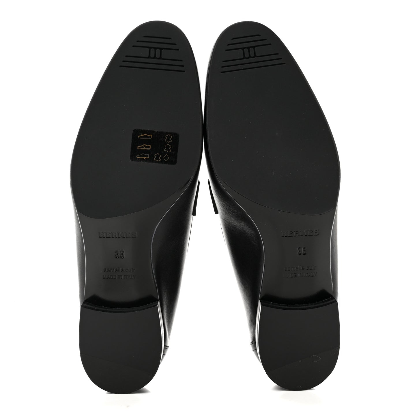 Calfskin Womens Paris Loafers 36 Black White