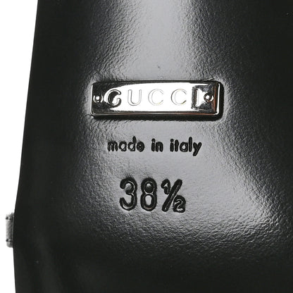 Gucci Tela Retino Nappa Charlotte Crystal GG Monogram Square G 75mm Slingback Pumps 38.5 Black 7 of 8