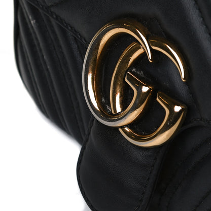 Gucci Calfskin Matelasse Mini GG Marmont Shoulder Bag Black 11 of 16