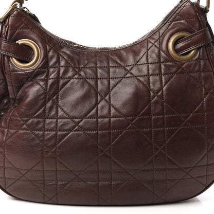 Christian Dior Lambskin Cannage Medium Hobo Dark Brown 10 of 10
