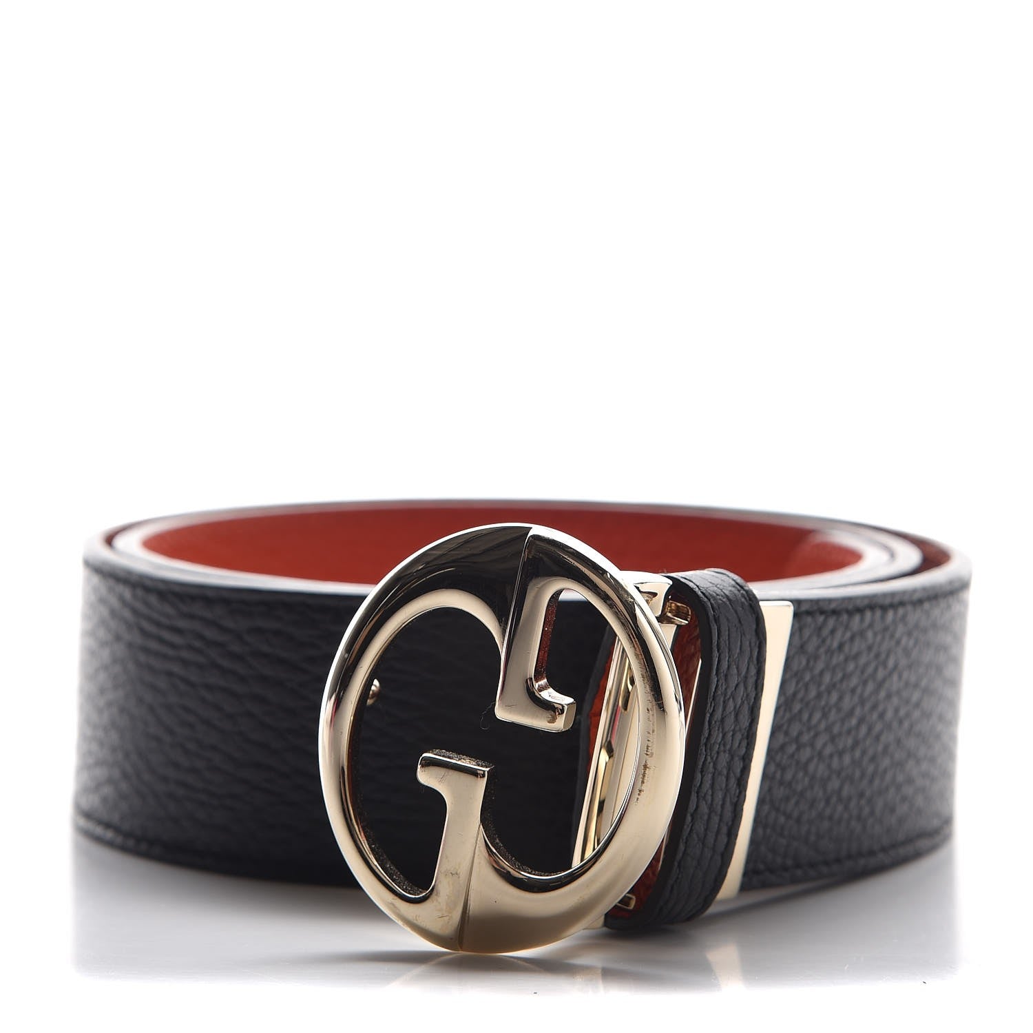 Gucci Calfskin 1973 Reversible Belt 80 32 Orange Black 1 of 6