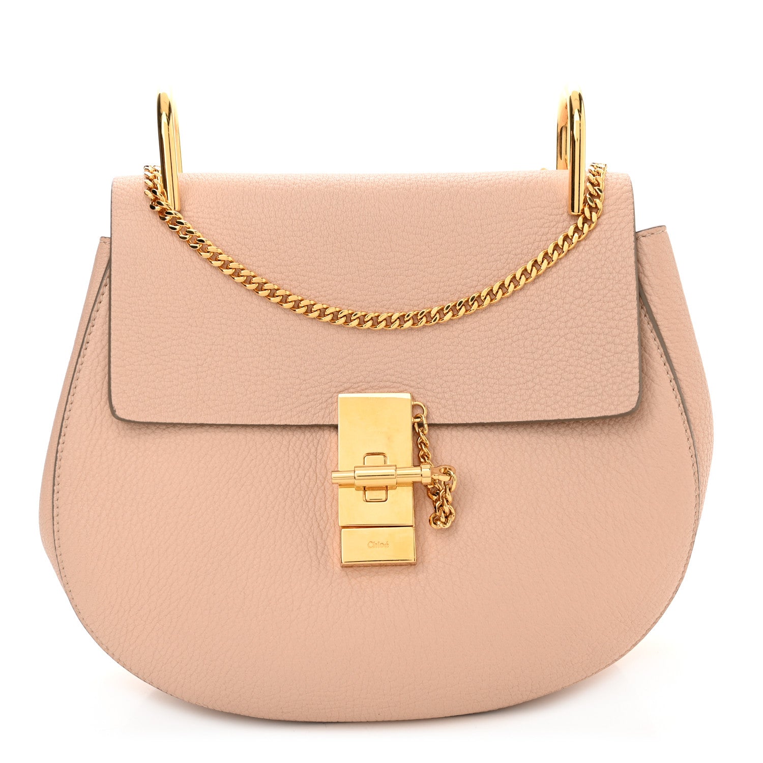 Chloe Grained Lambskin Drew Shoulder Bag Cement Pink 1 of 12