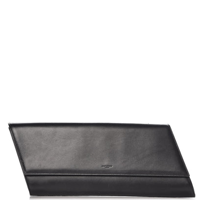 Saint Laurent Calfskin Diagonal Clutch Black 1 of 17