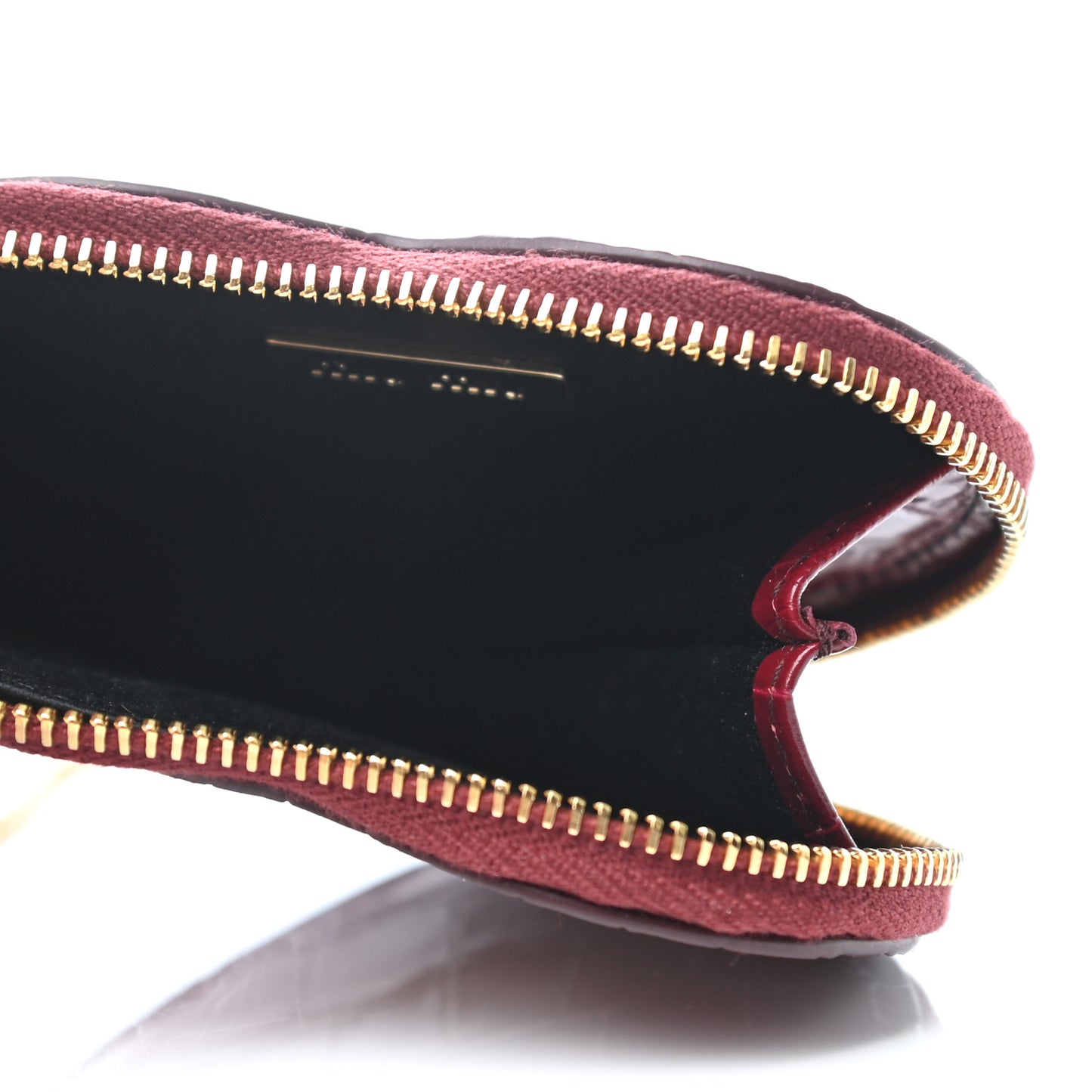 Calfskin Crocodile Embossed Heart Coin Pouch Rubino