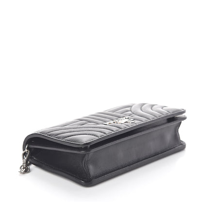Prada Soft Calf Quilted Diagramme Chain Wallet Black 4 of 9