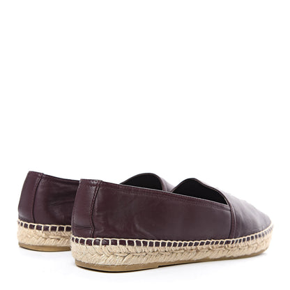 Saint Laurent Nappa Stitched Logo Espadrilles 38 Barolo 4 of 10
