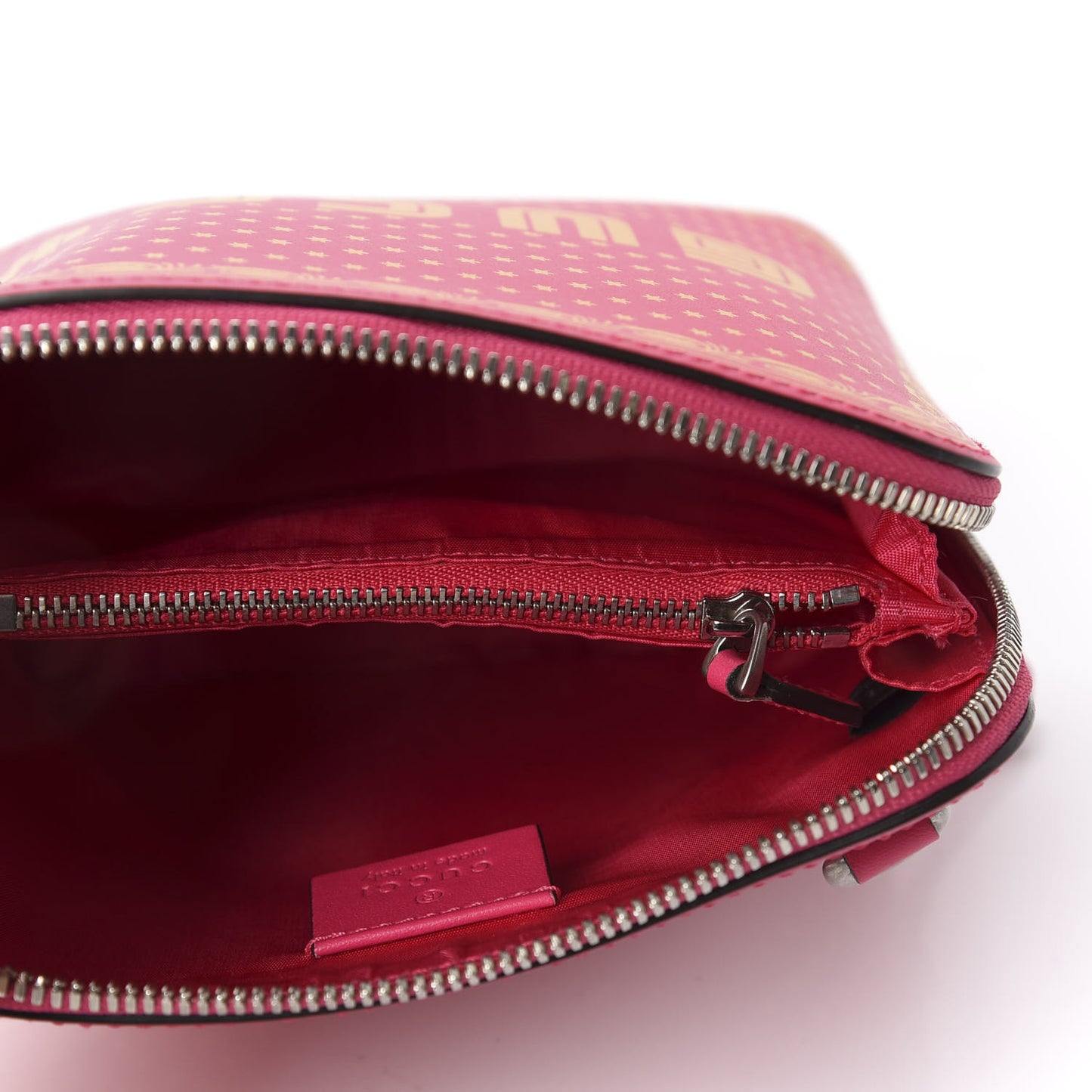 X SEGA Calfskin GUCCY Stars Mini Dome Shoulder Bag Violet Fuxia Gold