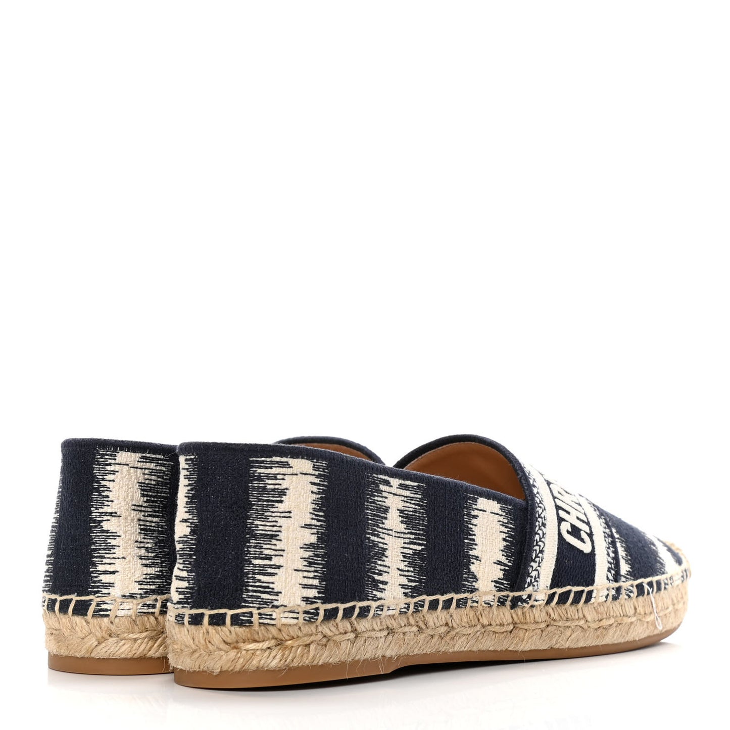 Cotton D-Stripes Embroidered Granville 15mm Espadrilles 40 Deep Blue