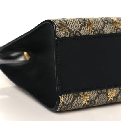 Gucci GG Supreme Monogram Bees Small Padlock Tote Beige Oro Black 8 of 10