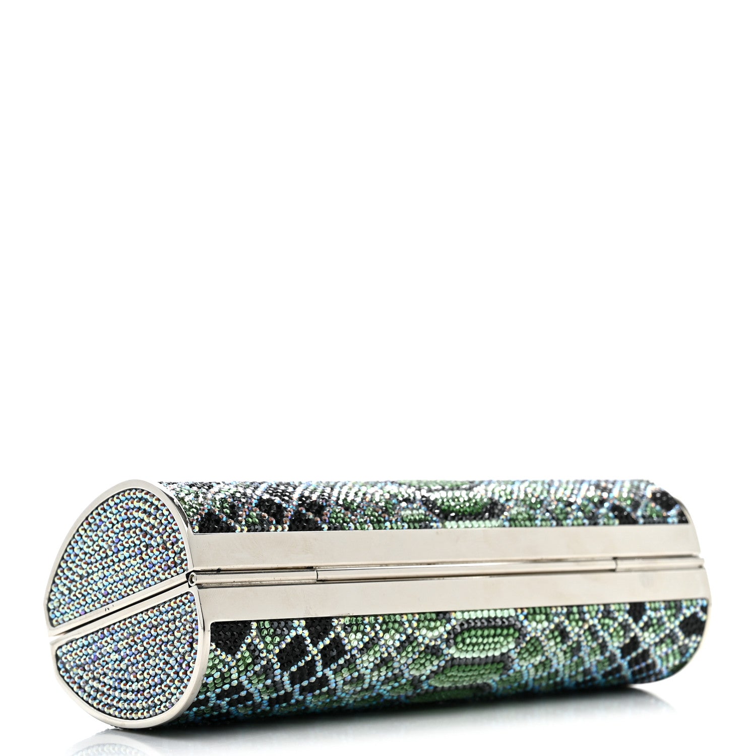 Judith Leiber Swarovski Crystal Scales Minaudiere Clutch Blue Multicolor 5 of 13