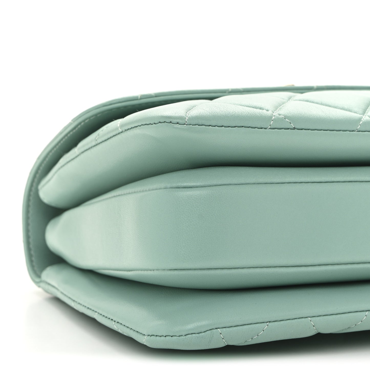 Lambskin Quilted Small Trendy CC Flap Dual Handle Bag Turquoise