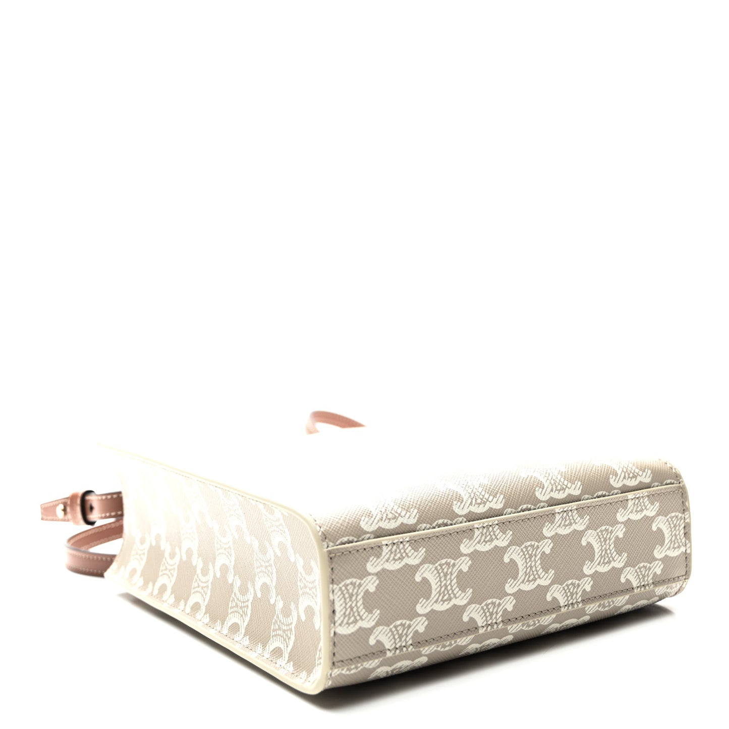Triomphe Canvas Calfskin Mini Vertical Cabas Grege