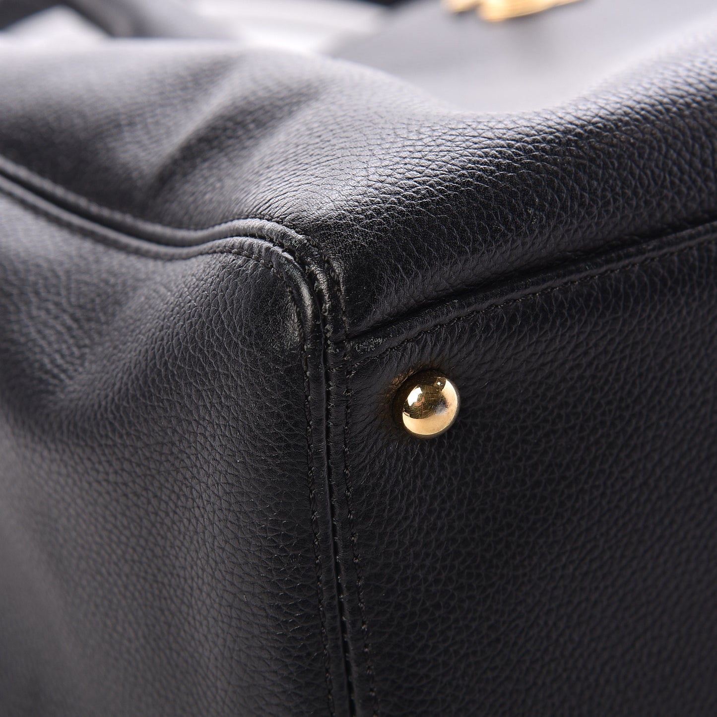 Calfskin Cerf Executive Shopper Tote Black