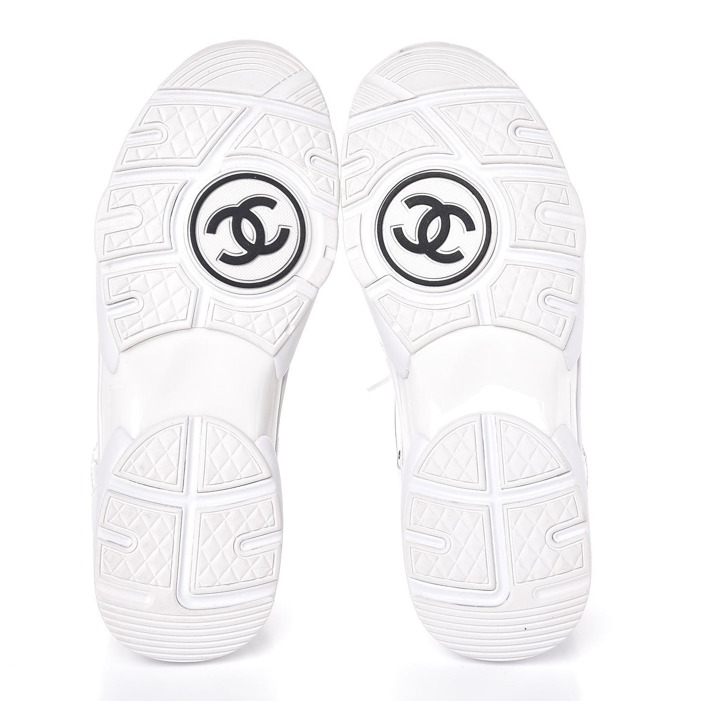 Calfskin Patent Transparent Sneakers 38 White