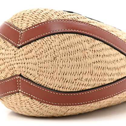 Chloe X MIFUKO Raffia Calfskin Basket Shoulder Bag Brown 9 of 10
