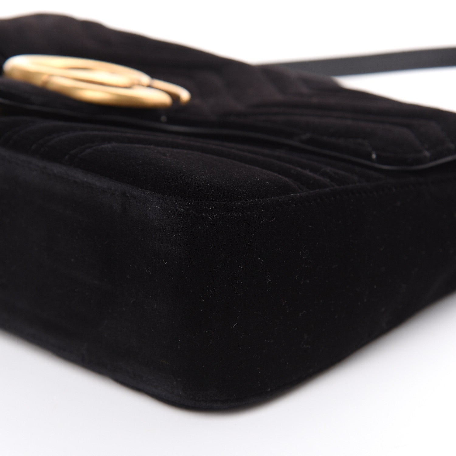 Gucci Velvet Matelasse Medium GG Marmont Shoulder Bag Black 9 of 11