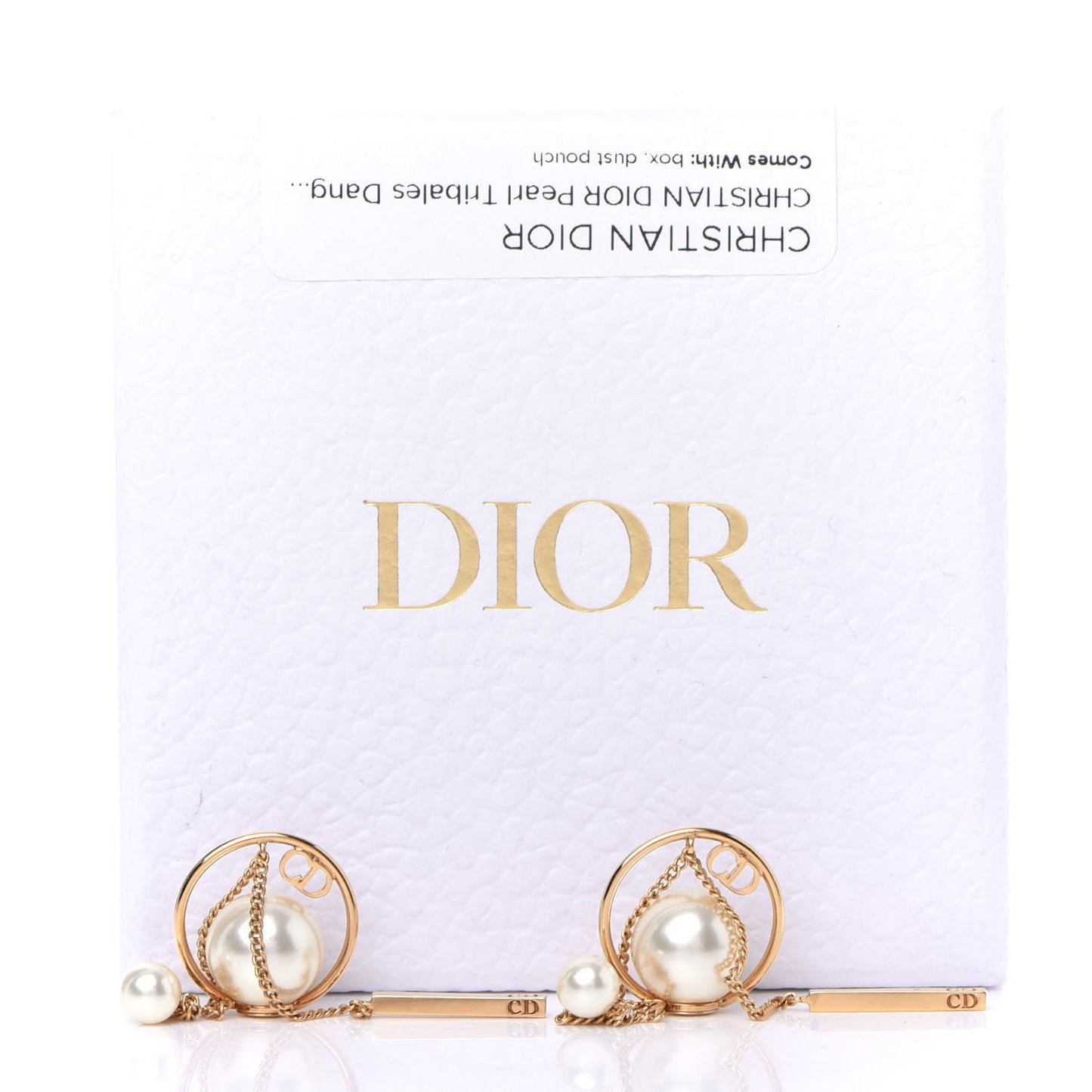 Pearl Tribales Dangle Chain Earrings Gold