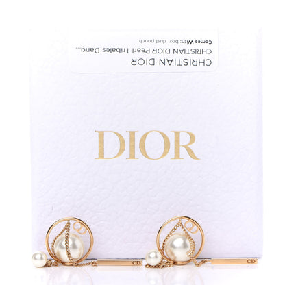 Christian Dior Pearl Tribales Dangle Chain Earrings Gold 6 of 6