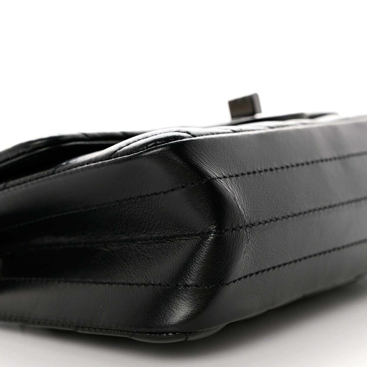 Aged Calfskin Chevron Quilted 2.55 Reissue Mini Flap So Black