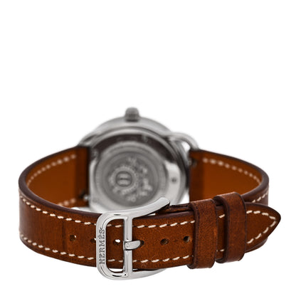 Hermes Stainless Steel Barenia 28mm Arceau Quartz Watch Fauve 3 of 5