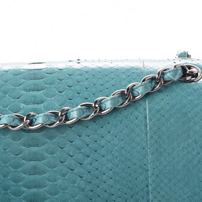 Chanel Python Jumbo Double Flap Turquoise 9 of 10